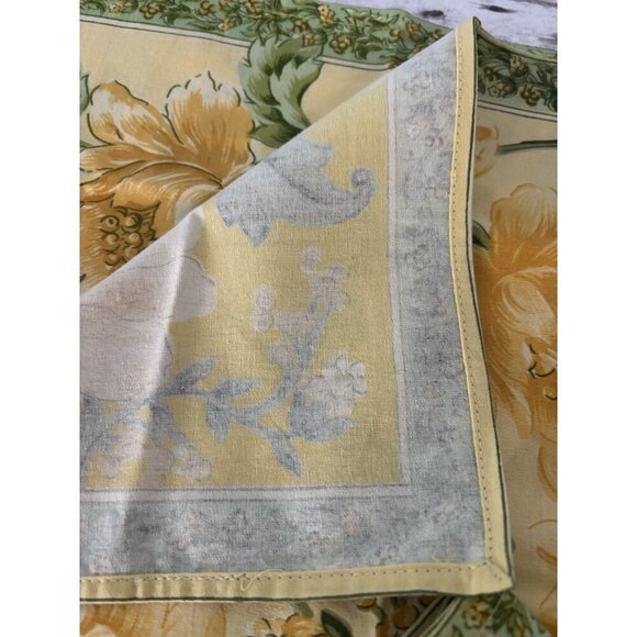 April Cornell Cloth Napkins Set of 4 Floral Square Yellow Green Cottage 16” - Picture 3 of 5
